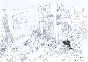 What a mess! Image provided by dailydrawing.nl